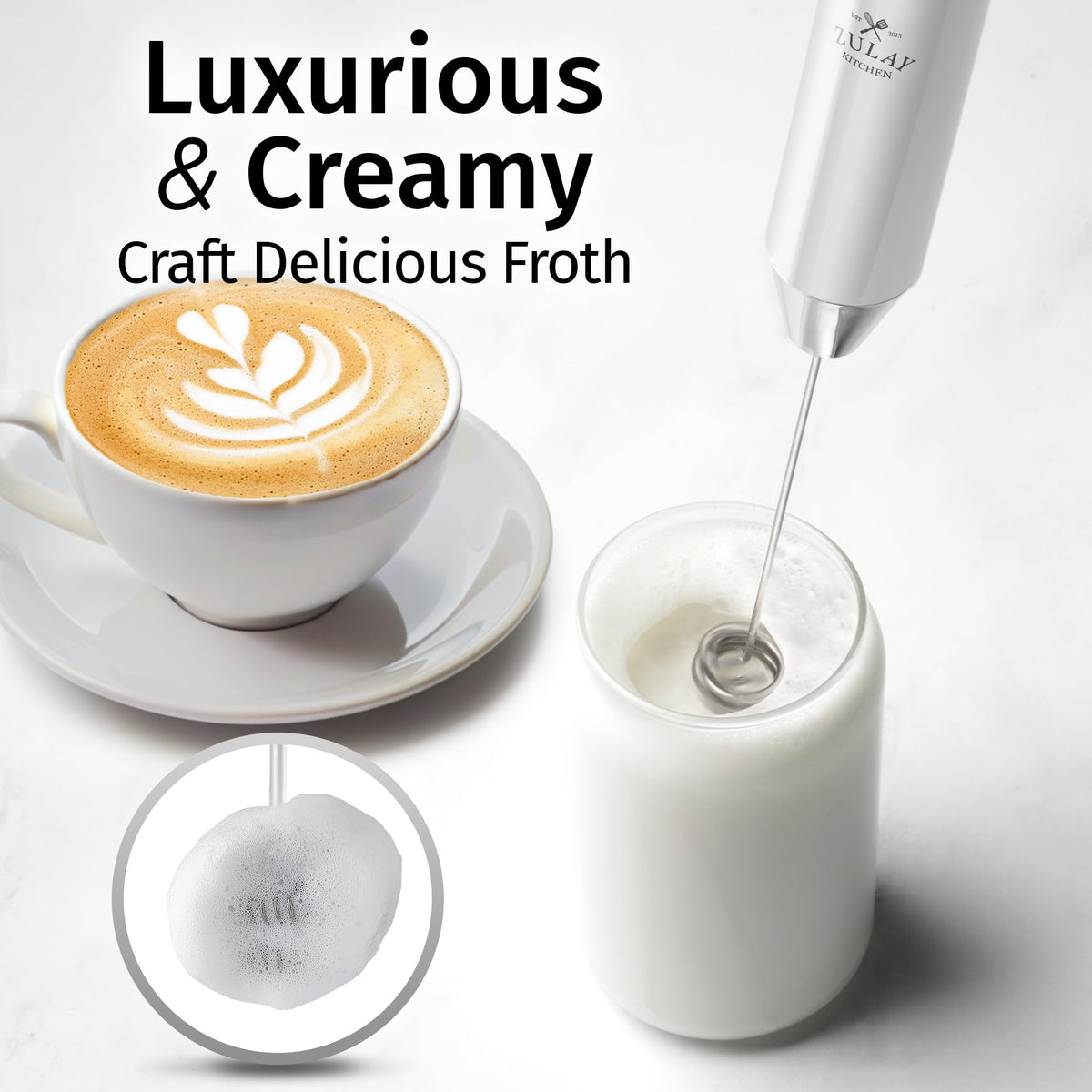 Rechargeable Milk Frother Handheld