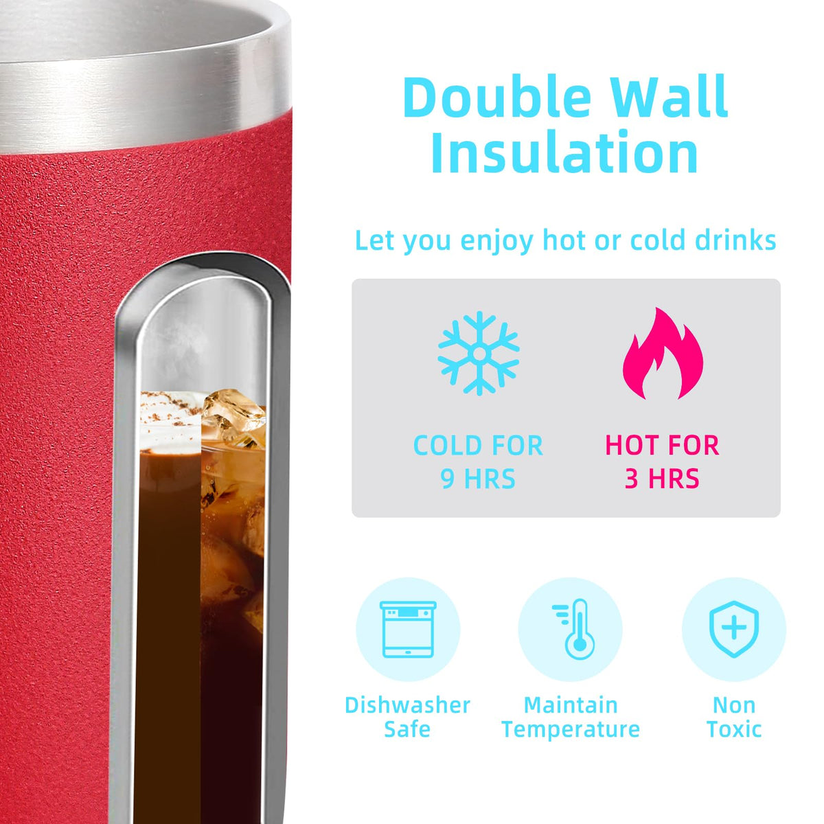 14oz Insulated Stainless Steel Coffee Mug with Lid Bulk 8 Pack (8 Count)