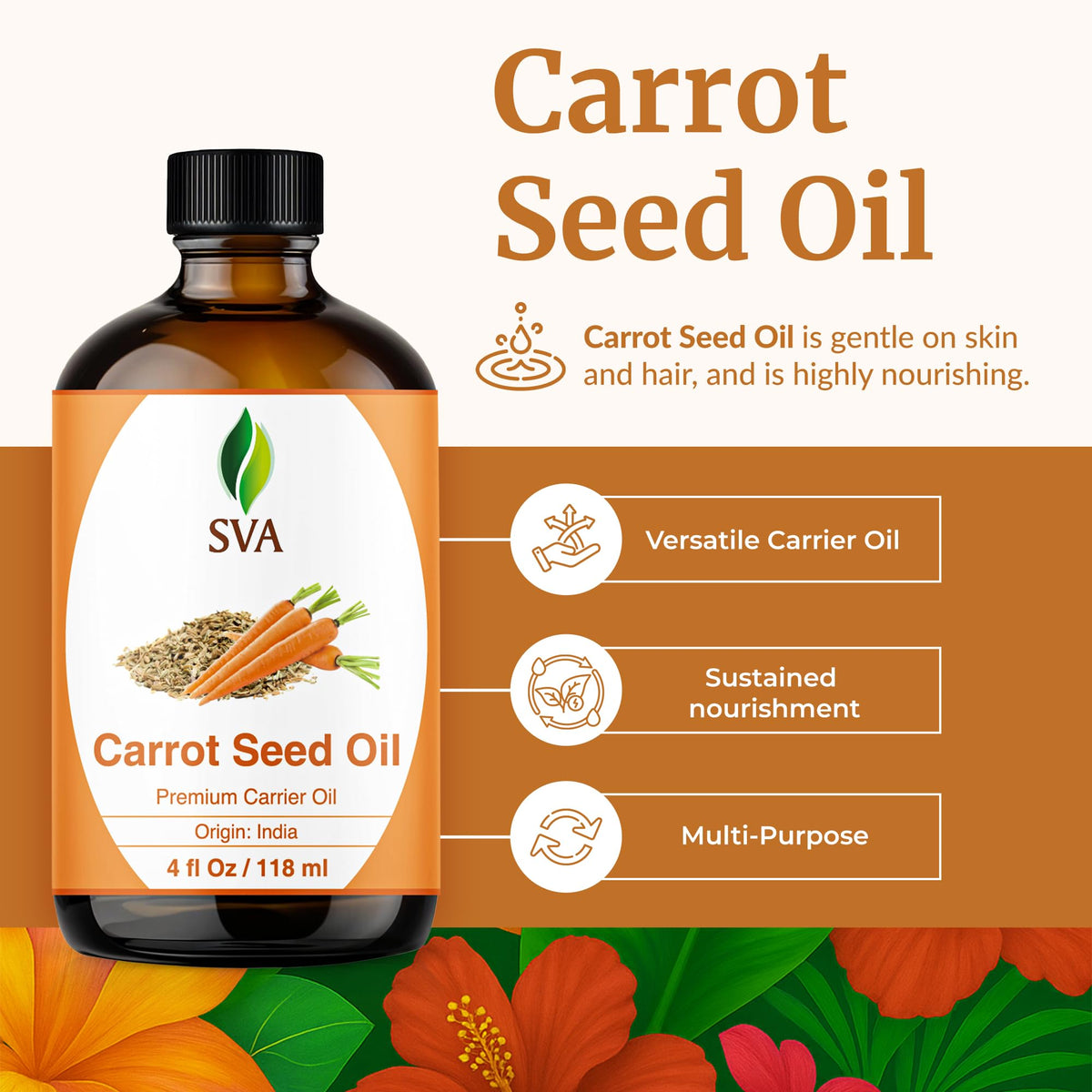 SVA Carrot Seed Carrier Oil (4 Fl Oz)