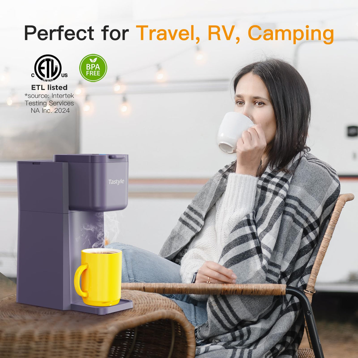 Mini Single Serve Hot and Iced Coffee Maker for K Cup and Ground