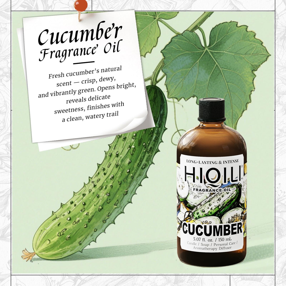 Cucumber Fragrance Oil for Diffuser (5.07 Fl Oz)