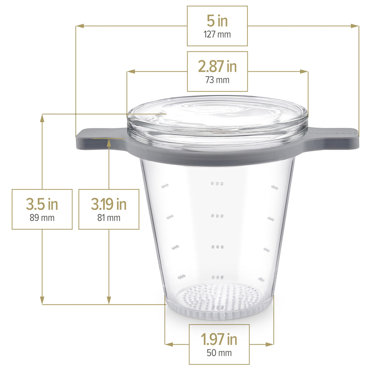Patent Pending Purity Glass Tea Infuser with Lid