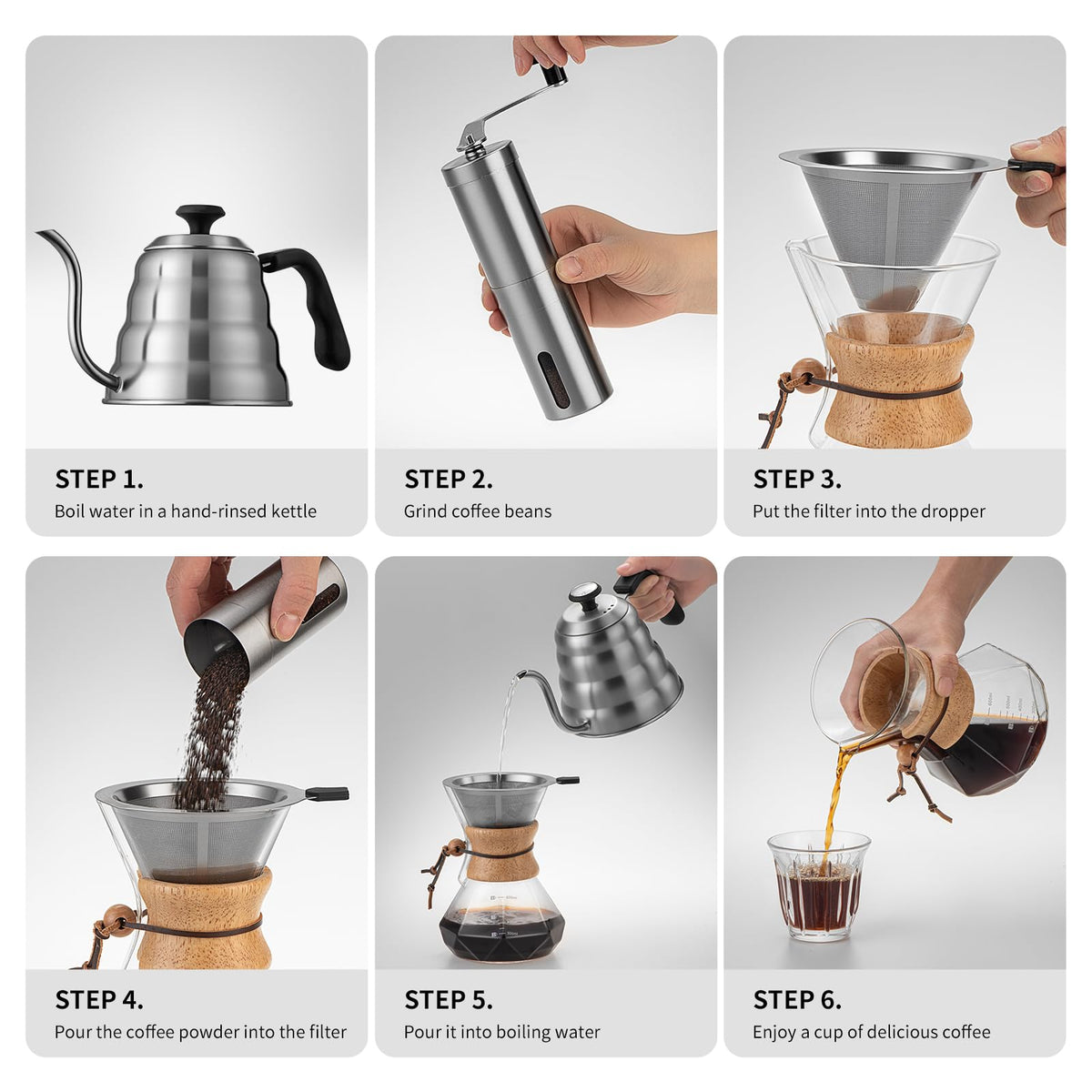 Pour Over Coffee Maker Set (4 Count)