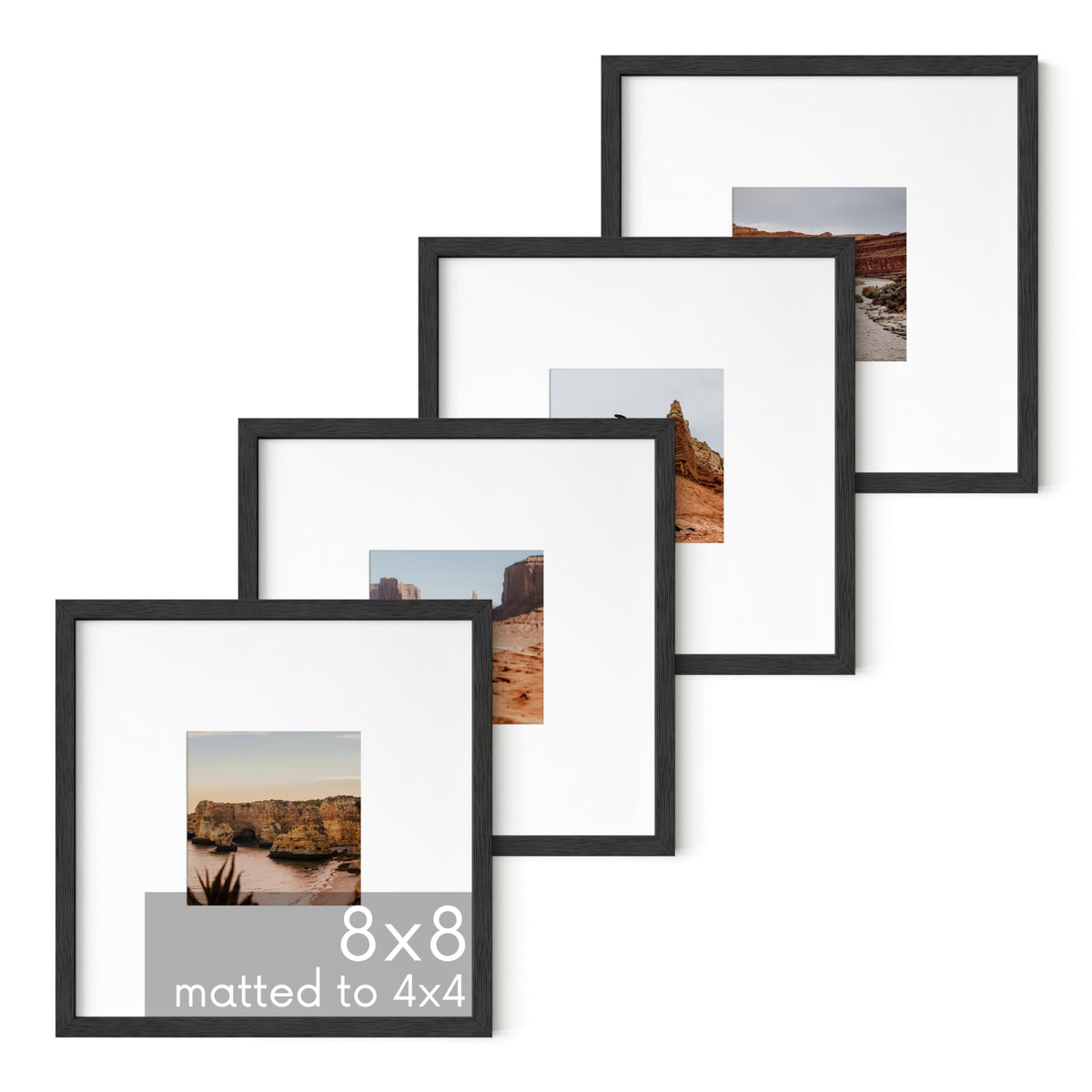 Black Oak Wood 8x8 Picture Frames (4 Count)