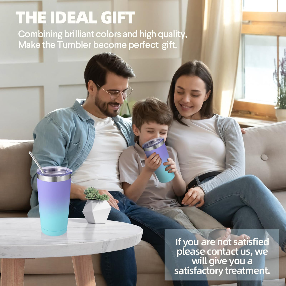 20oz Stainless Steel Tumbler with Lid and Straw Bulk 8 Pack (8 Count)