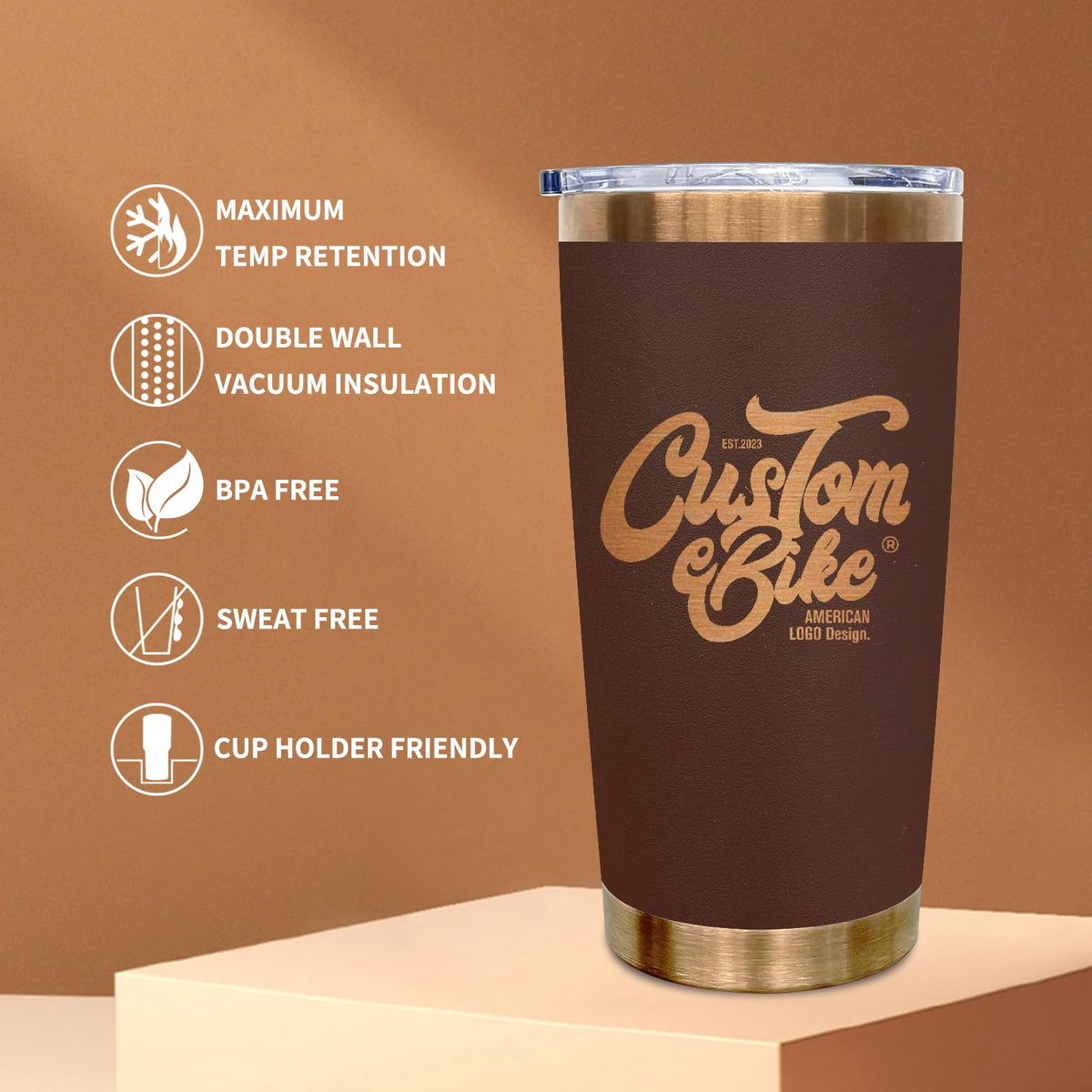 20 oz Insulated Tumblers Bulk With Lid and Straw Coffee (12 Count)