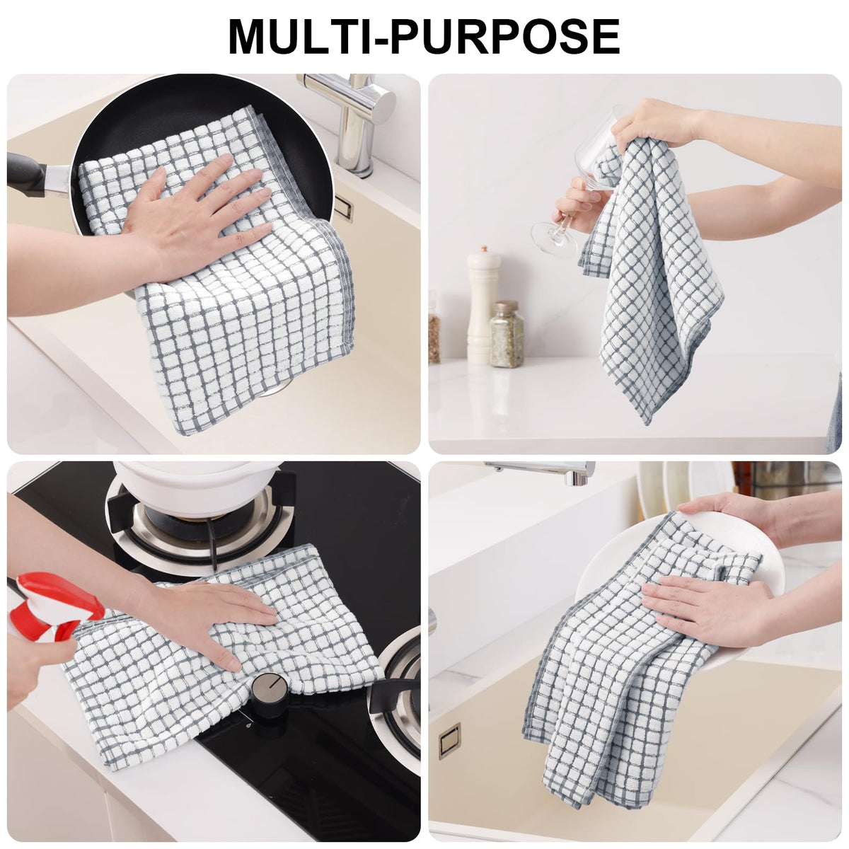 Cotton 6 Pack Terry Kitchen Towels (6 Count)