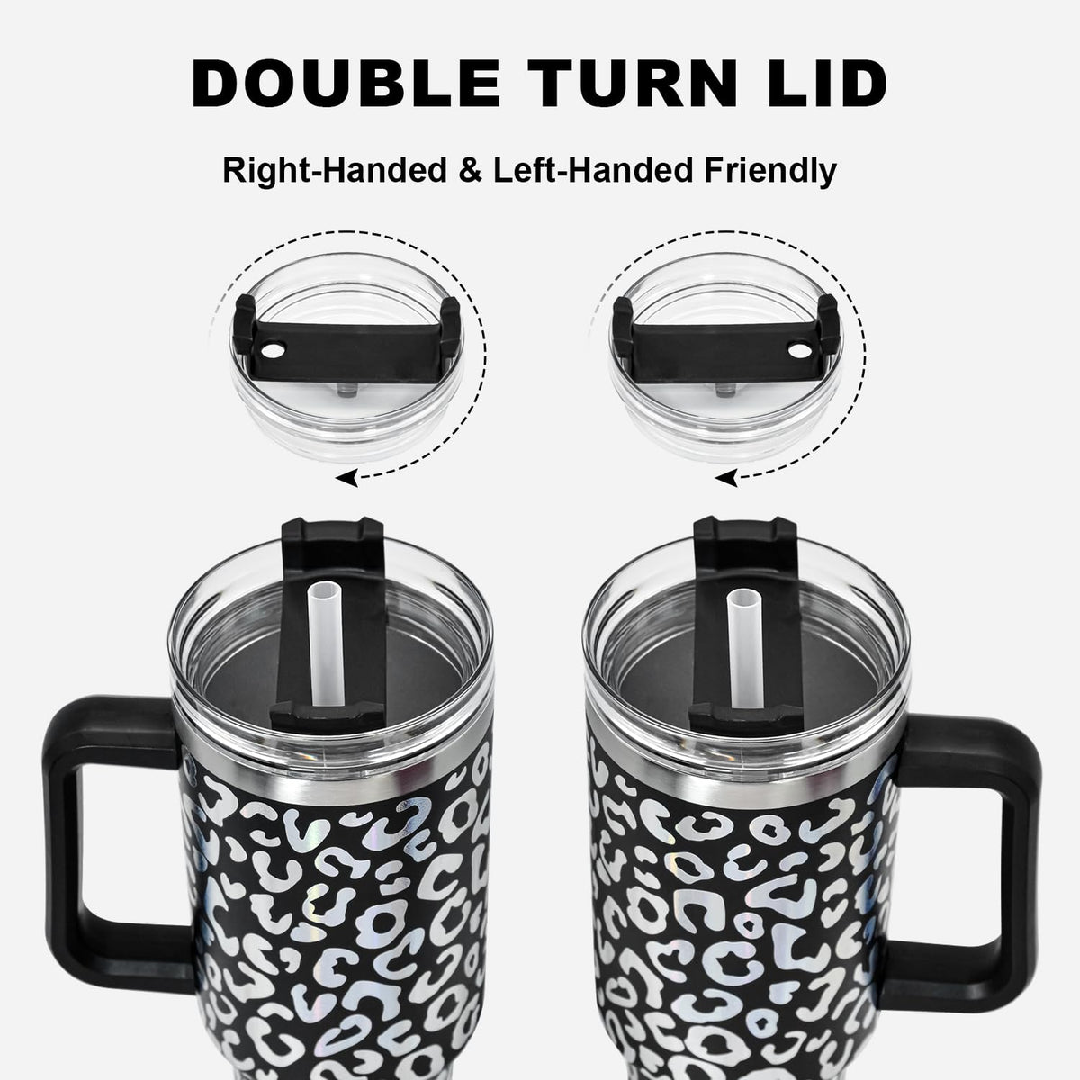 40 oz Tumbler with Handle and Straw