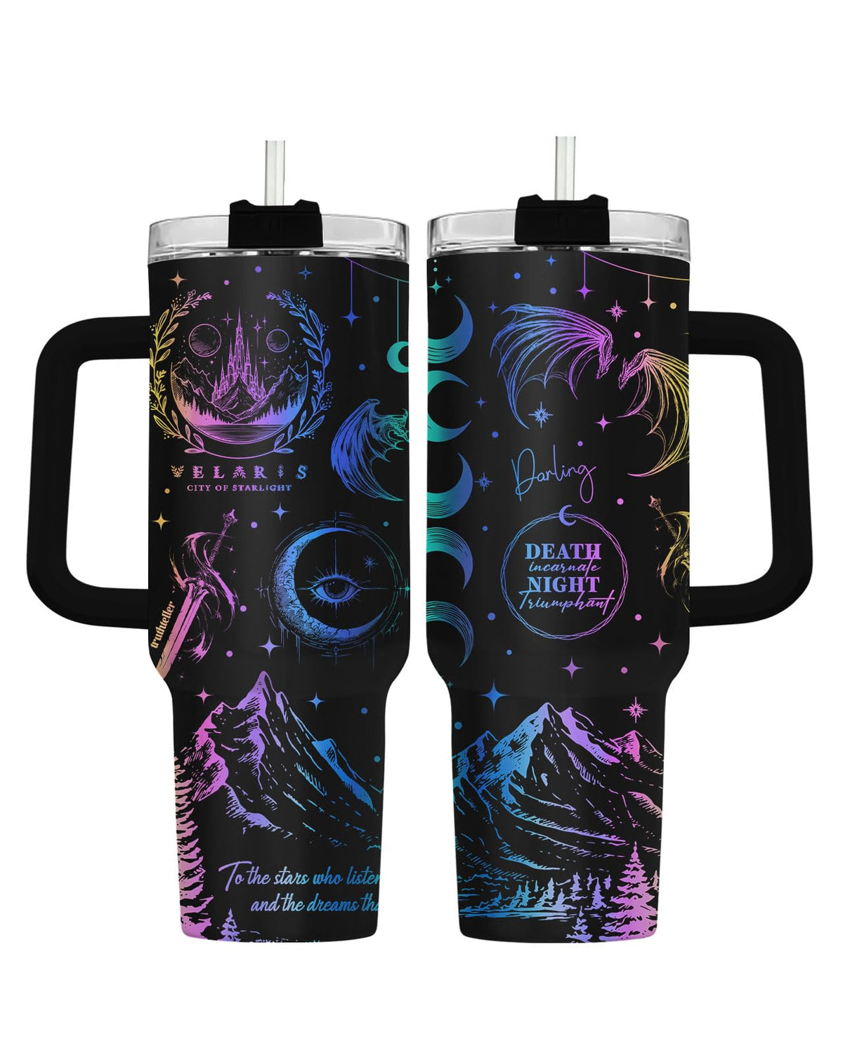 Celestial Dragon 40 oz Tumbler with Handle