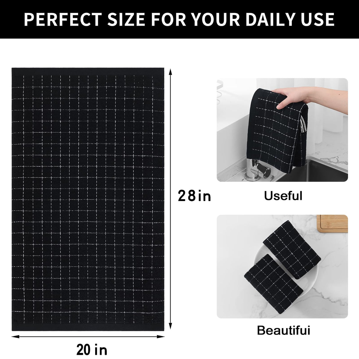100% Cotton Terry Kitchen Towels (4 Count)