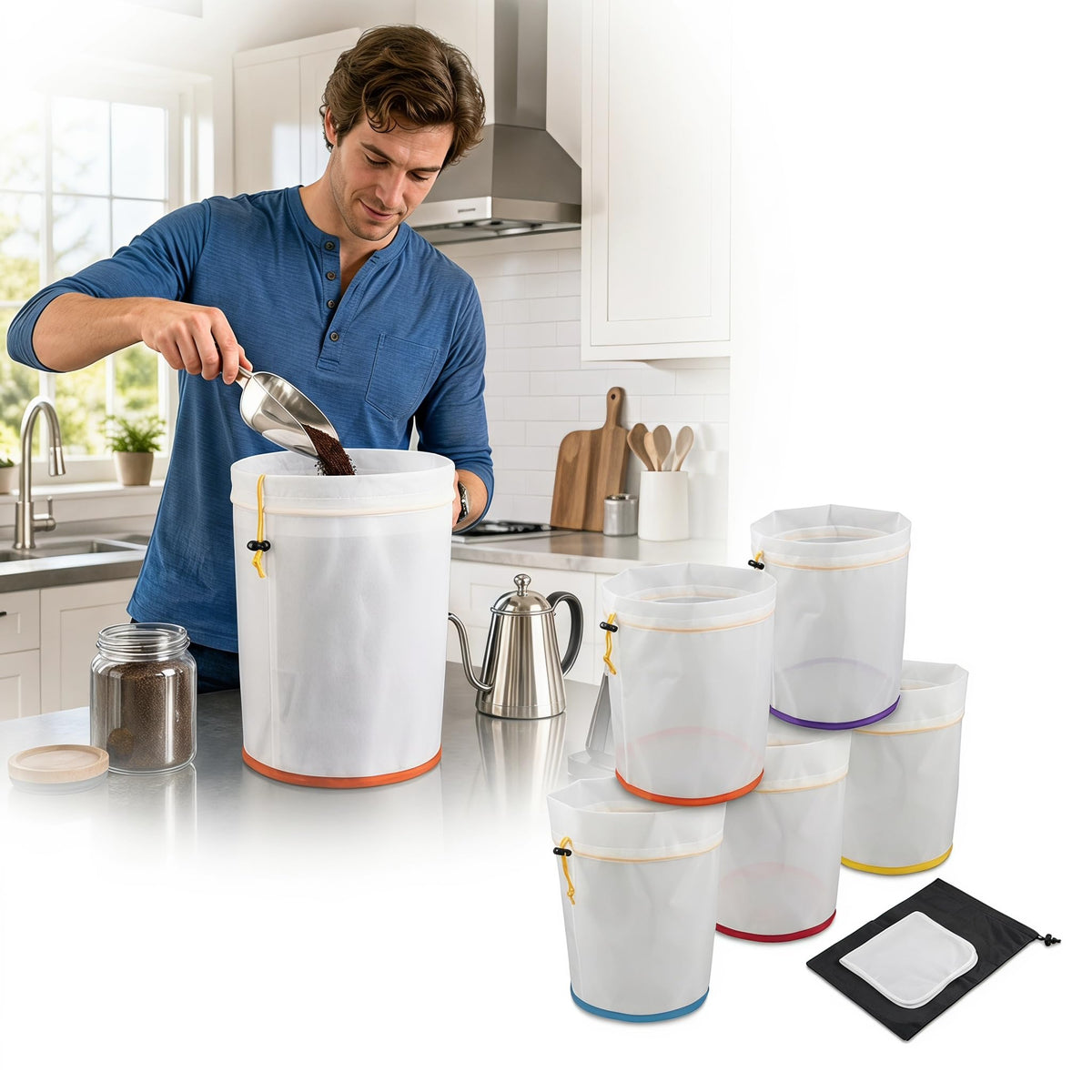 5 Gallon Nylon Mesh Filter Bags (5 Count)