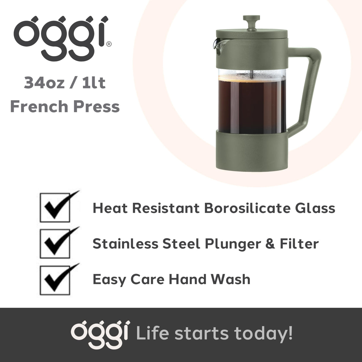 Borosilicate Glass French Press Coffee Maker