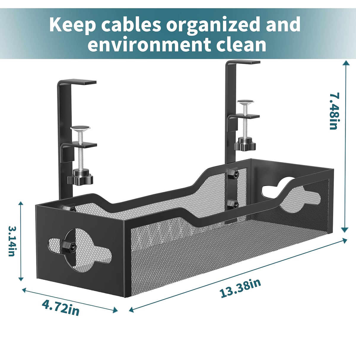 Under Desk Cable Management Tray No Drill