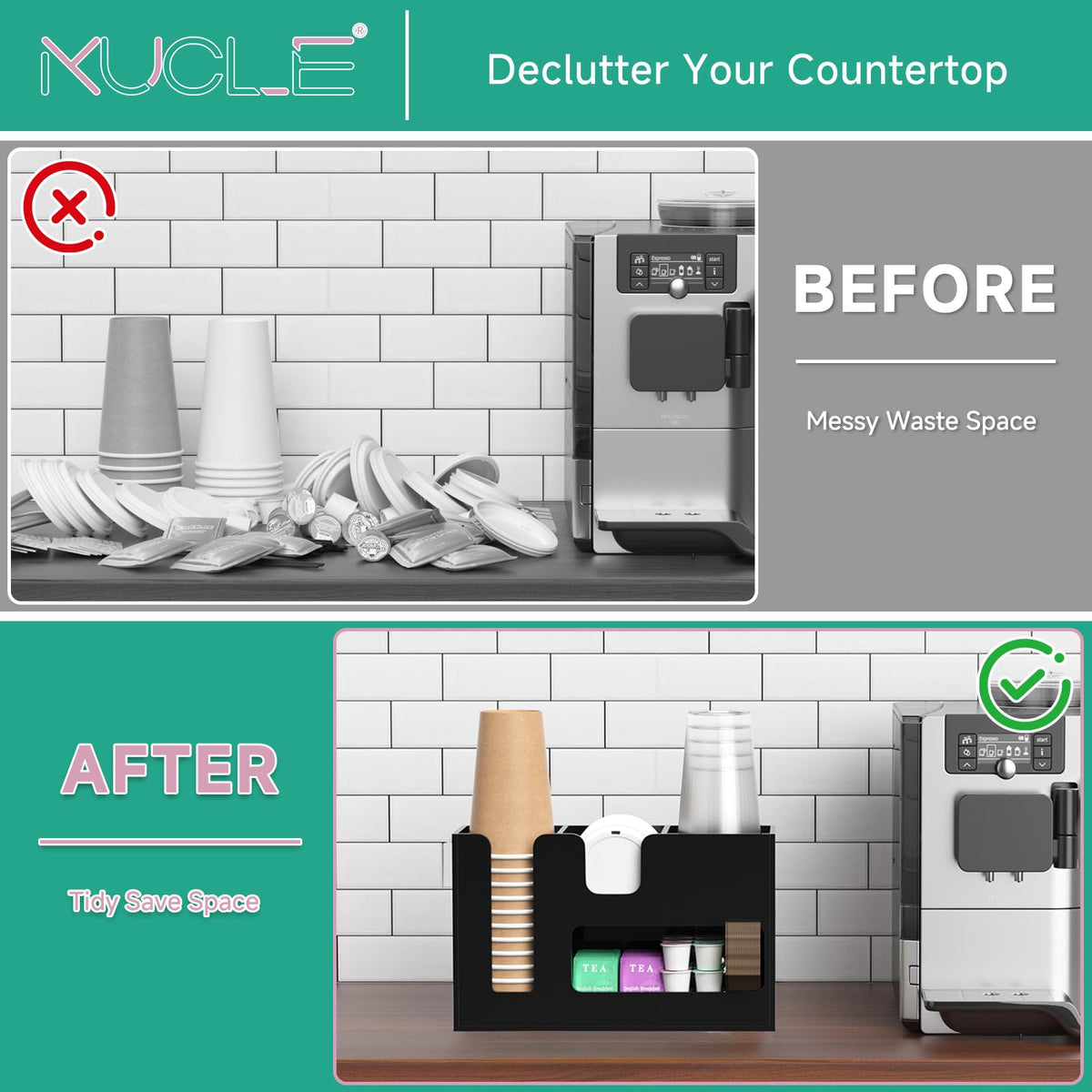 2 Tier Coffee Station Organizer for Countertop