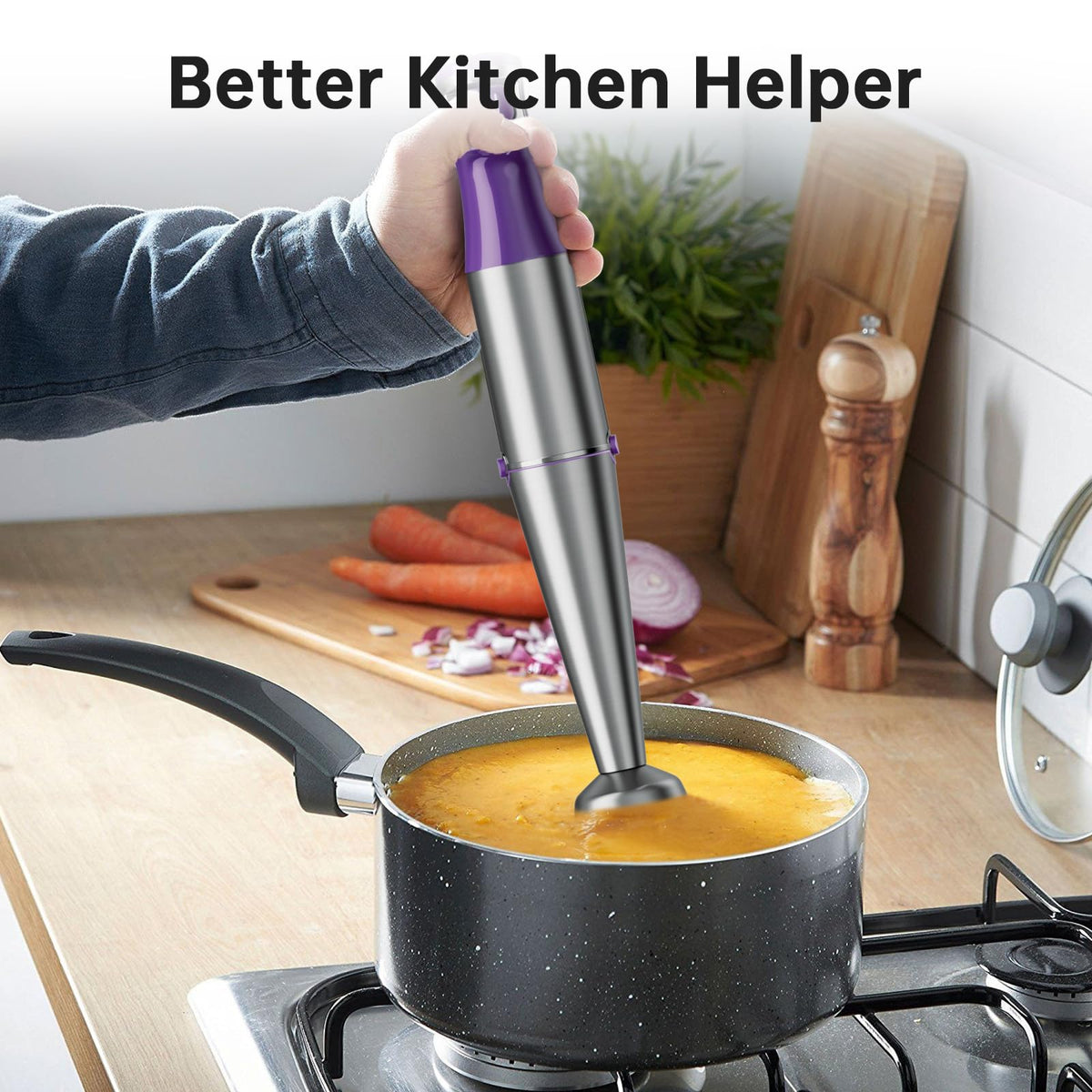 Immersion Blender Handheld 5 in 1 Hand Blender Set 1100W Heavy Duty