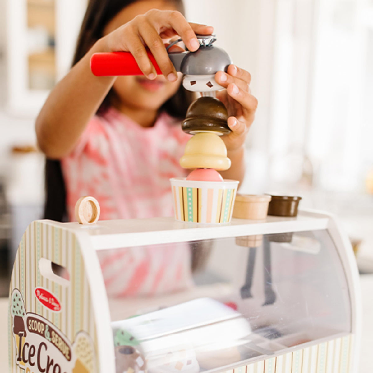Wooden Scoop & Serve Ice Cream Counter