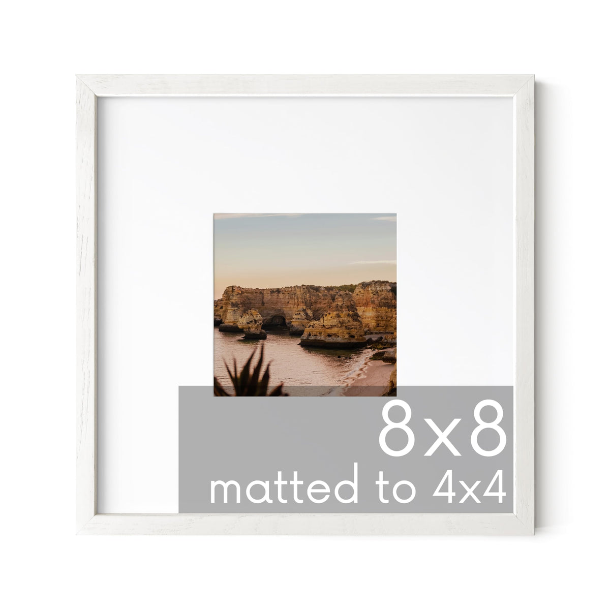 Solid Oak 8"x8" Picture Frame Matted to 4"x4"