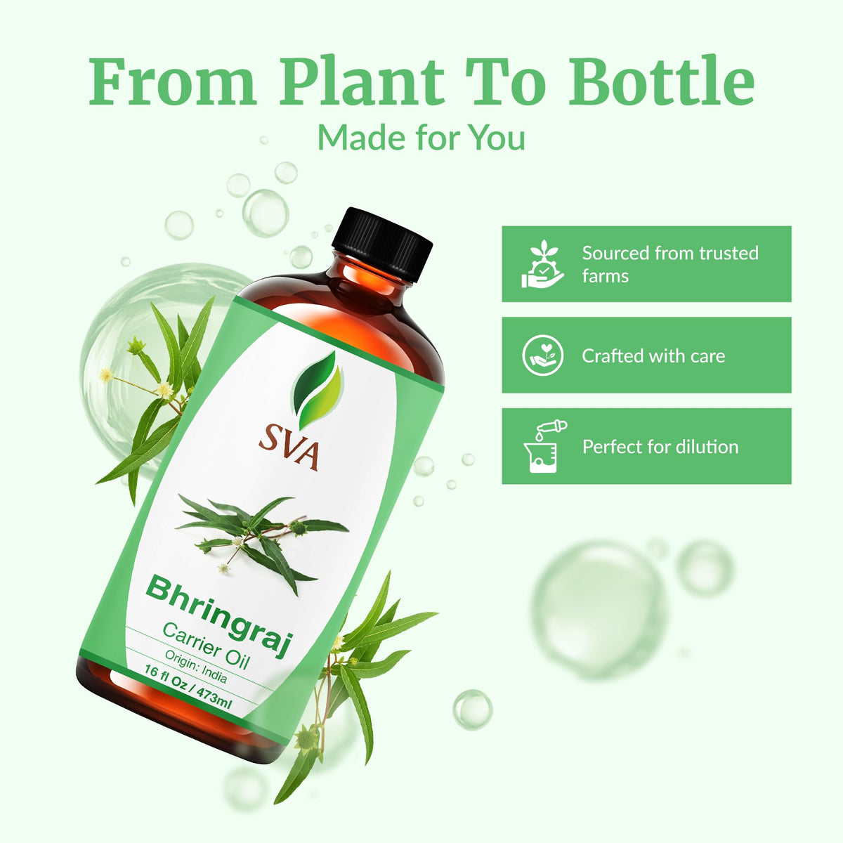 SVA Bhringraj Carrier Oil (16 Fl Oz)