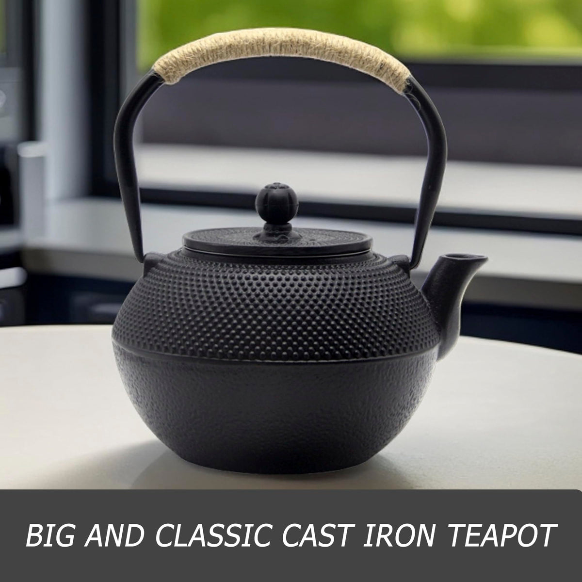 Black Cast Iron Teapot
