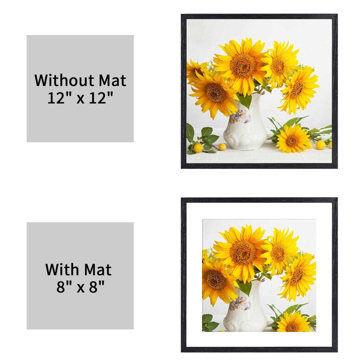 12x12 Solid Oak Wood Picture Frame