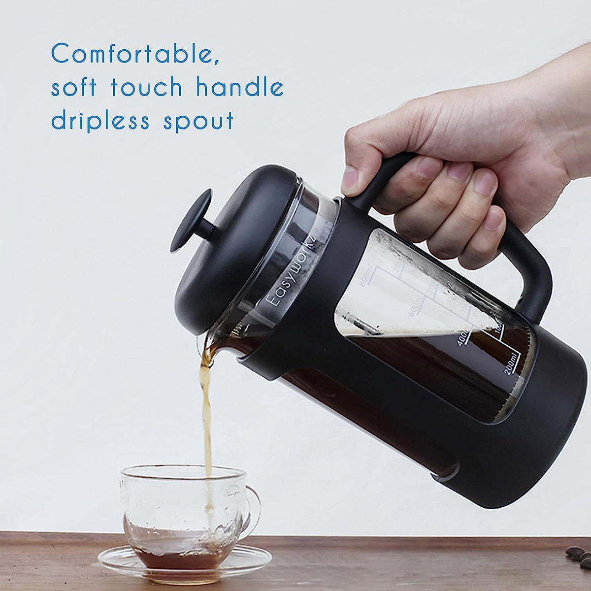 French Press 12 oz Coffee Tea Maker with Borosilicate Glass