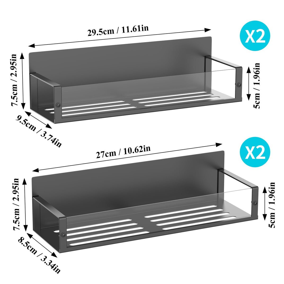 Metal Magnetic Spice Rack for Refrigerator Clear (4 Count)