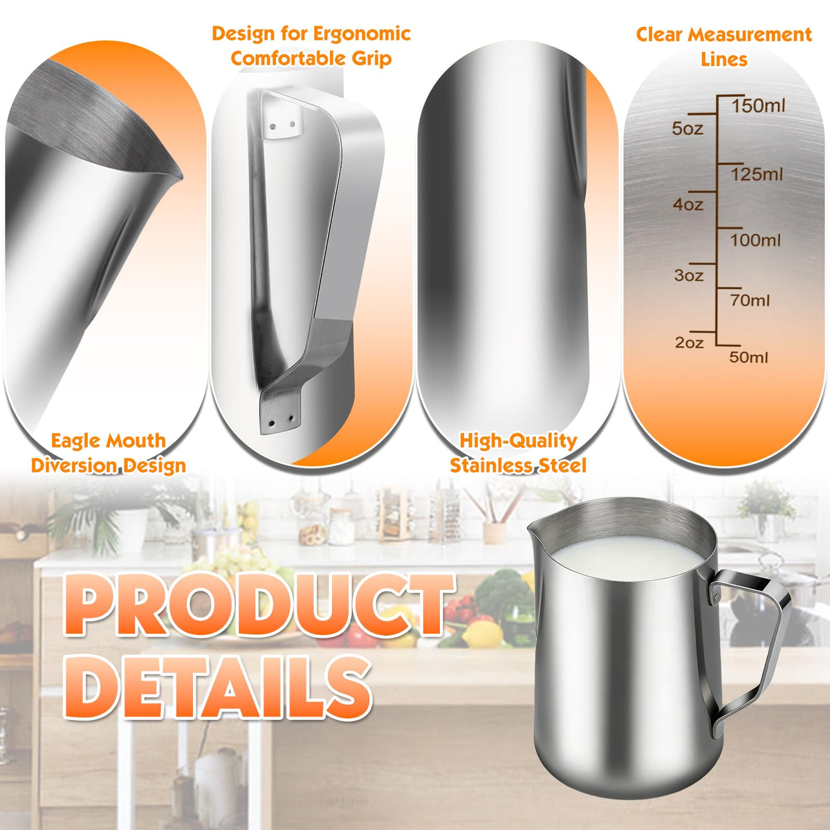 4 Pack Milk Frothing Pitcher