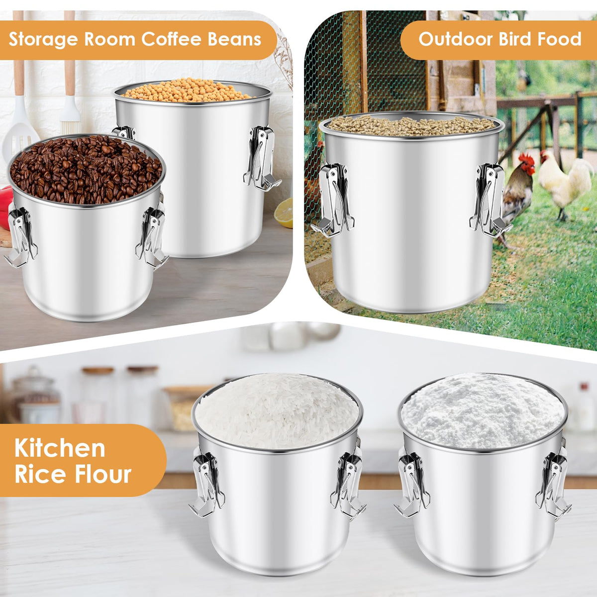 304 Stainless Steel Food Containers with Lids