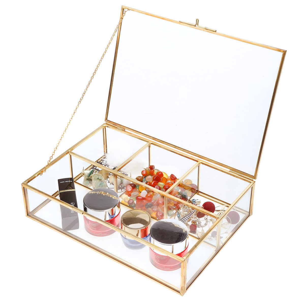 Gold Glass Tea Bag Organizer