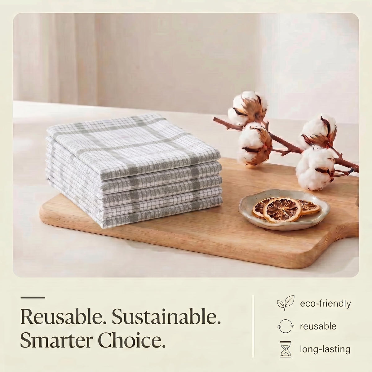 Kitchen Towels Cotton Dish Towels 20”x30” (6 Count)