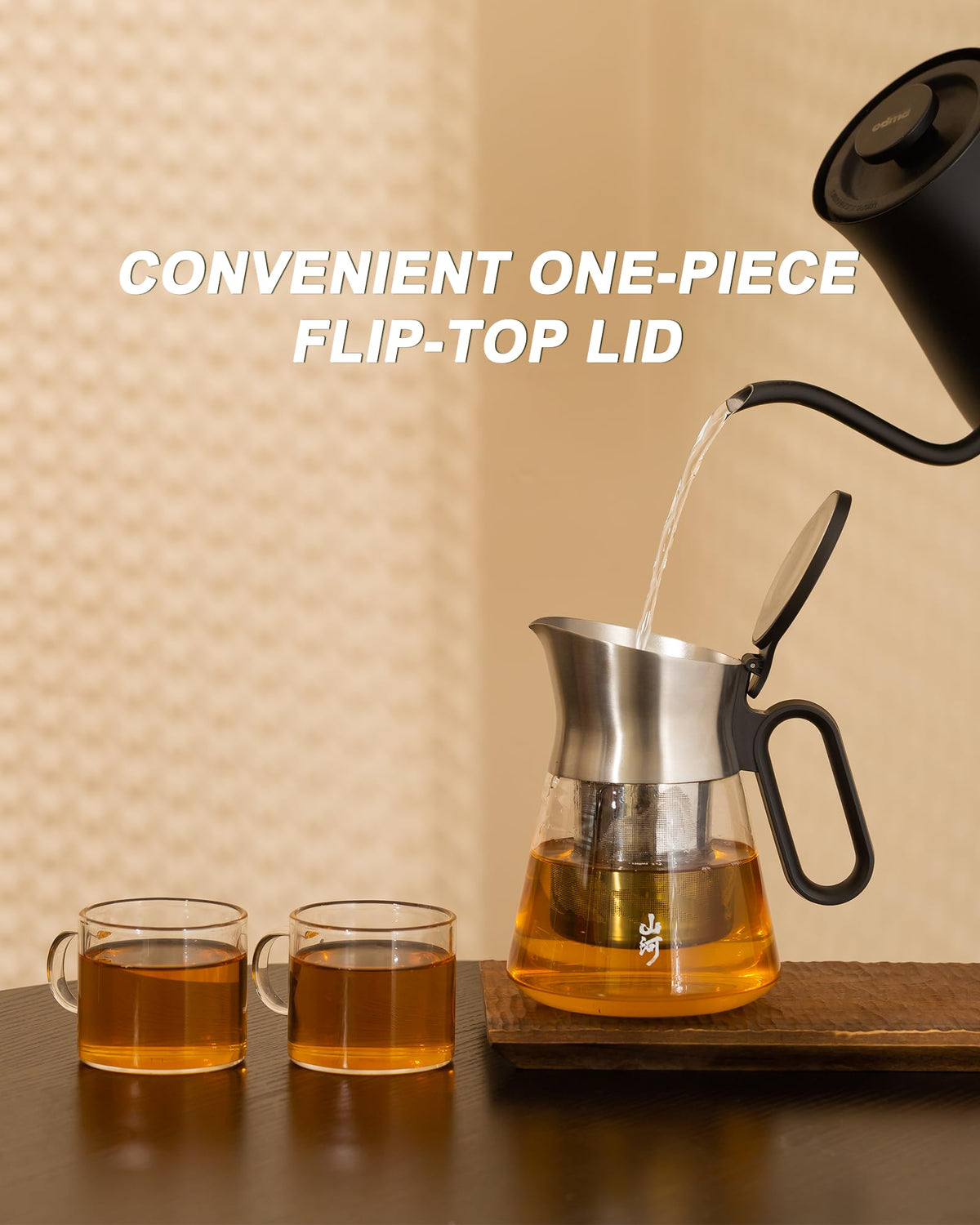 Glass Teapot with Infuser with 2 Cups for Loose Tea Steeper