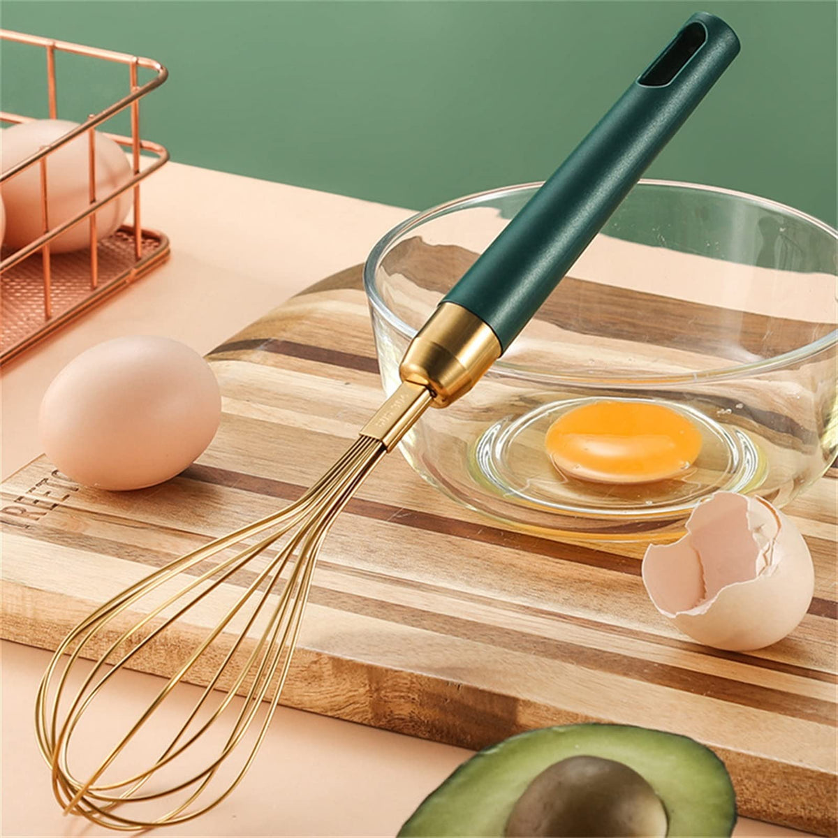 Hand Mixer Handheld Egg Beater Small Manual Whisk Cake DIY Stirrer Mixer Milk Frother Home Kitchen Bar Bakery Tools Cooking Supplies Egg Beater