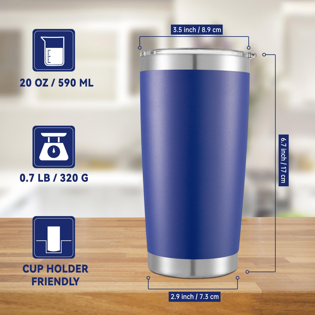 20 oz Tumblers Bulk Stainless Steel Tumbler with Lid Double Wall Vacuum Insulated Coffee Mug 20oz Powder Coated Cup for Hot and Cold Drinks (12 Count)
