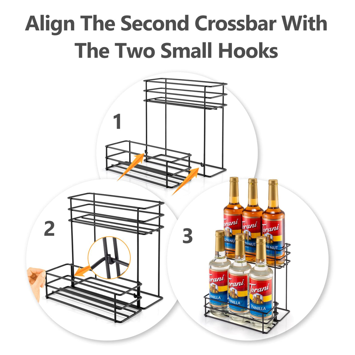 6 Bottle Coffee Syrup Organizer Coffee Syrup Rack for Coffee Bar Kitchen Small Wine Rack for Bar Family Storage for Syrup Wine Dressing
