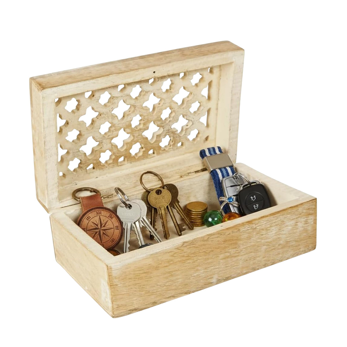 Trellis Mango Wood Storage Box