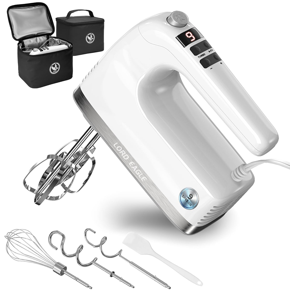 9 Speed Digital Hand Mixer Electric Handheld (6 Count)
