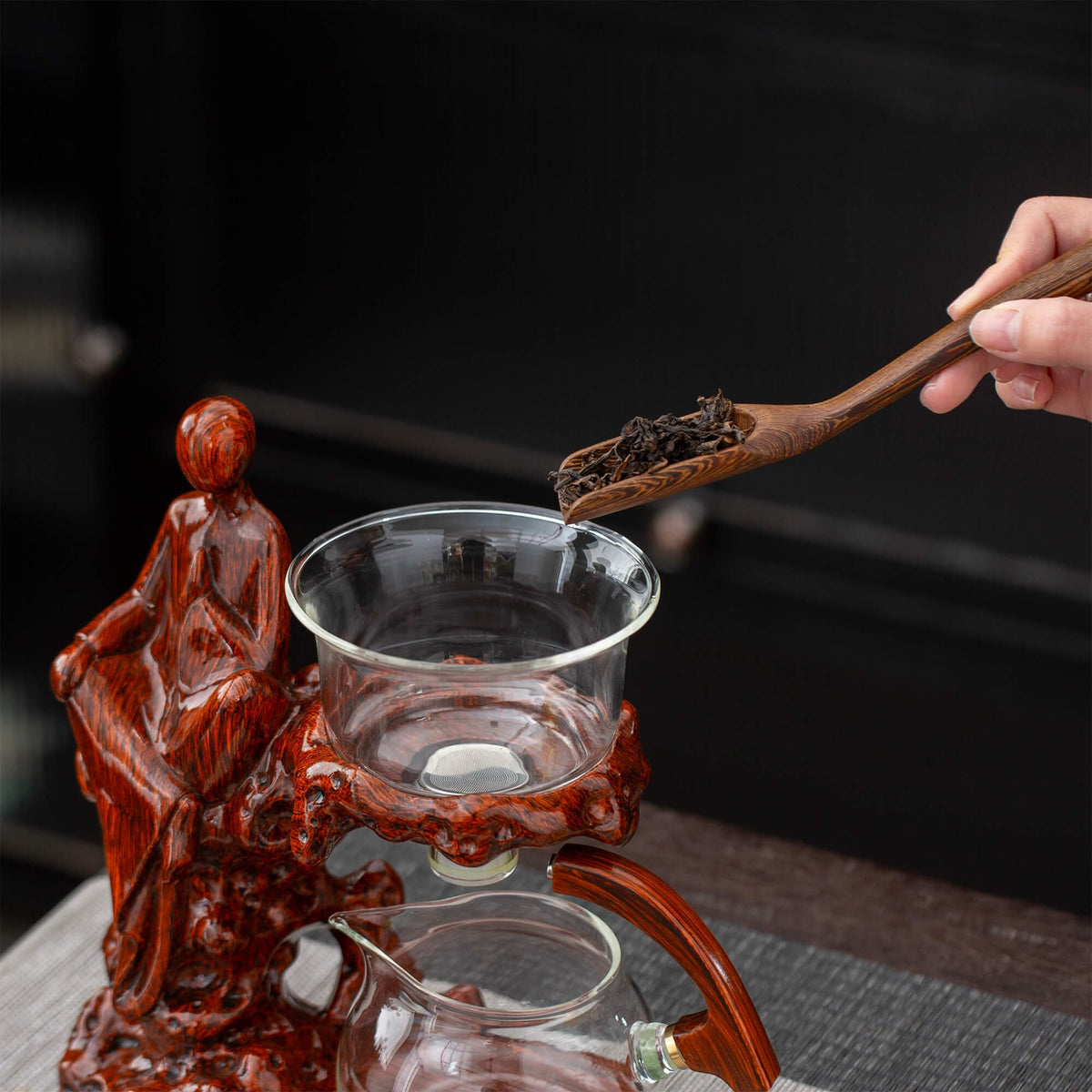 Kungfu Tea Sets Semi Automatic Glass Teapot Set (12 Fl Oz)