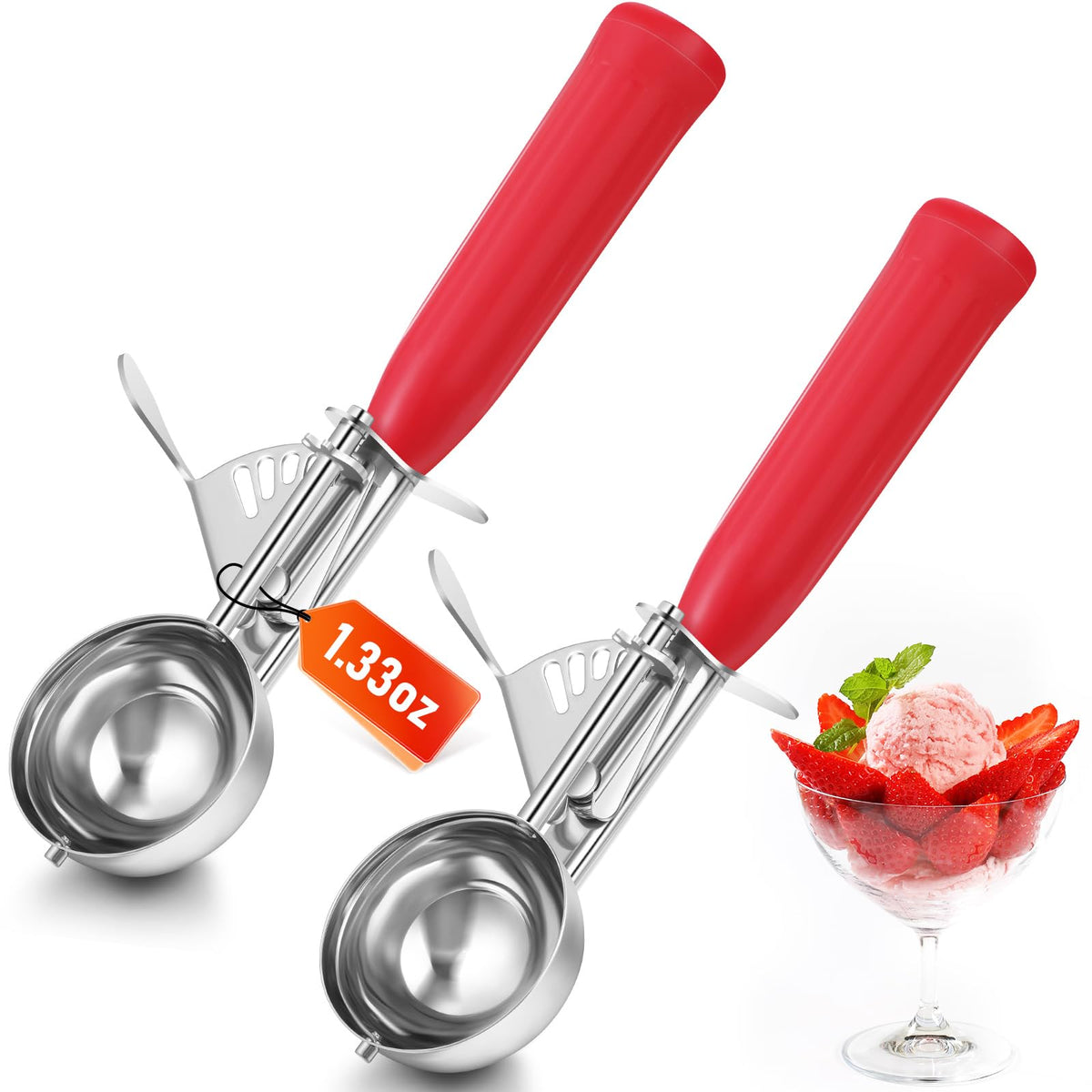 2 Pcs Ice Cream Scooper with Trigger (2 Count)