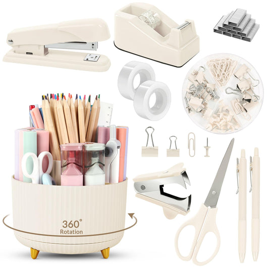 Desk Organizer Set with 360° Rotating Pen Holder