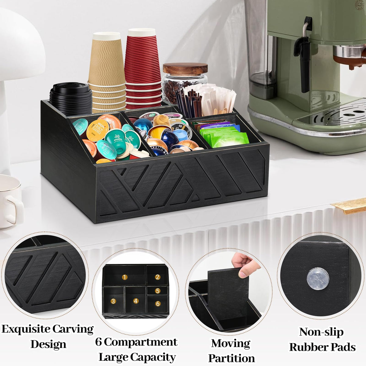 Coffee Station Organizer for Counter (23.52 Ounce)