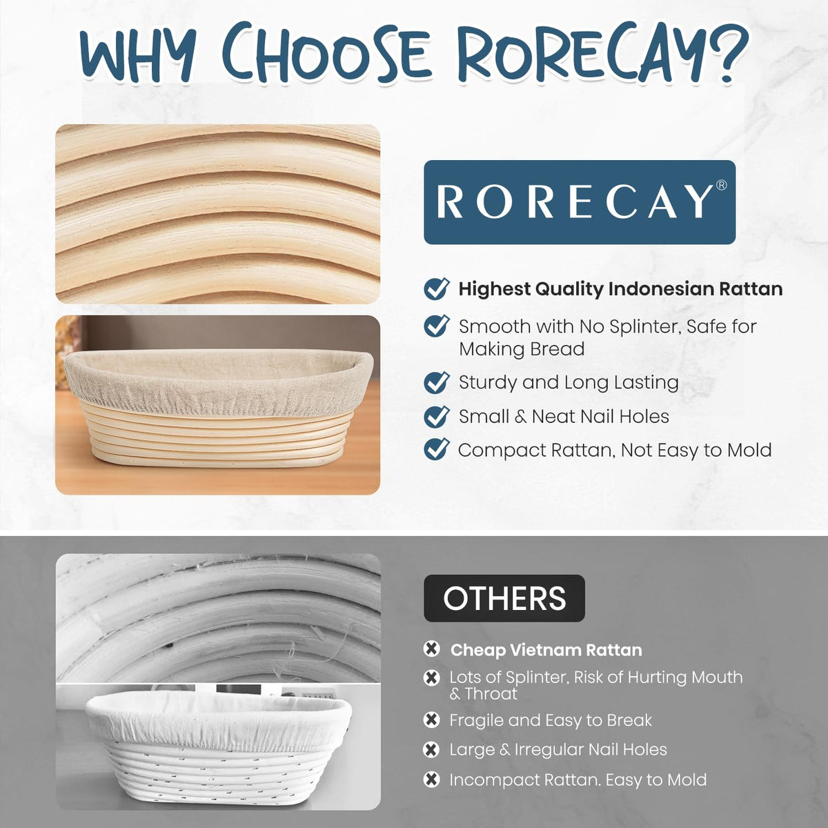 Sourdough Starter Kit with 2 Oval Banneton Bread Proofing Baskets (2 Count)