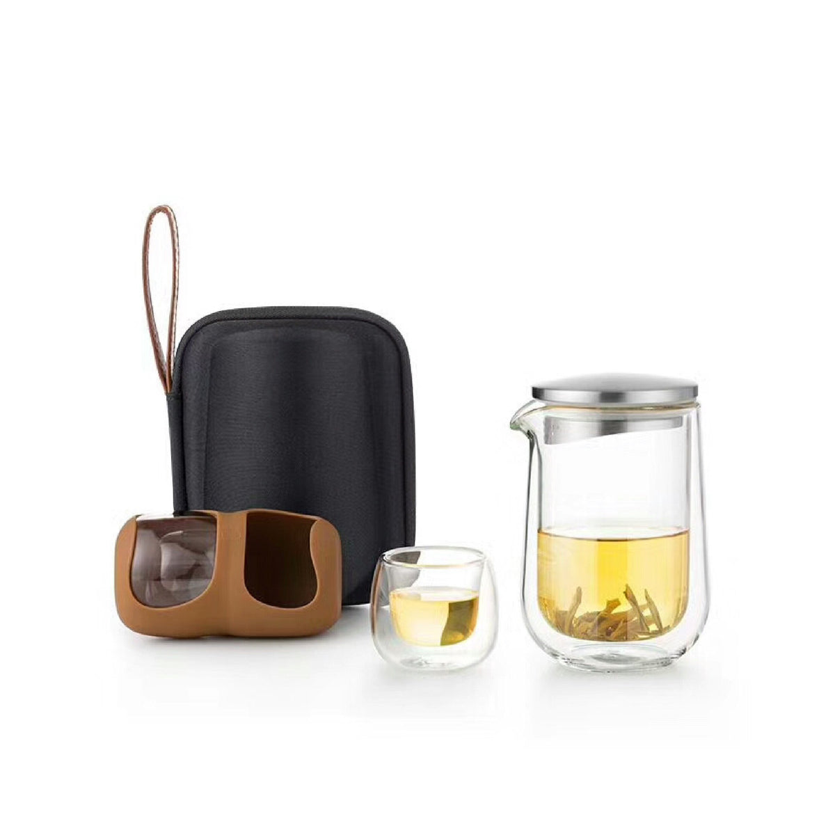 Portable Glass Tea Set with Teapot