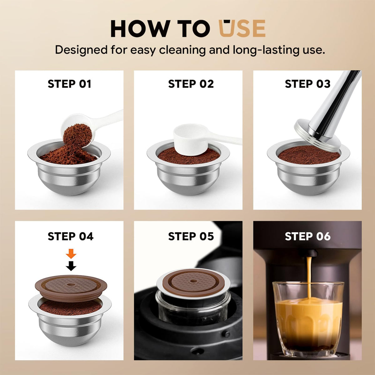 Reusable Stainless Steel Coffee Capsule for Nes