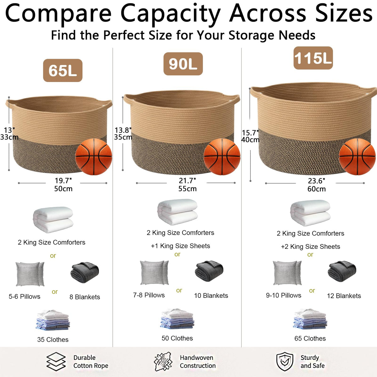115L Extra Large Blanket Basket
