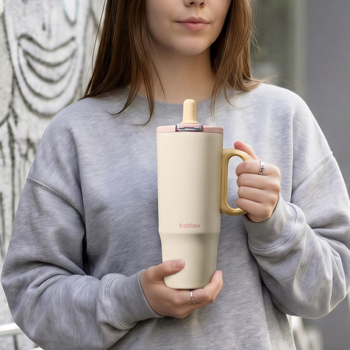 40oz Insulated Tumbler with Straw 316L Stainless Steel Travel Mug