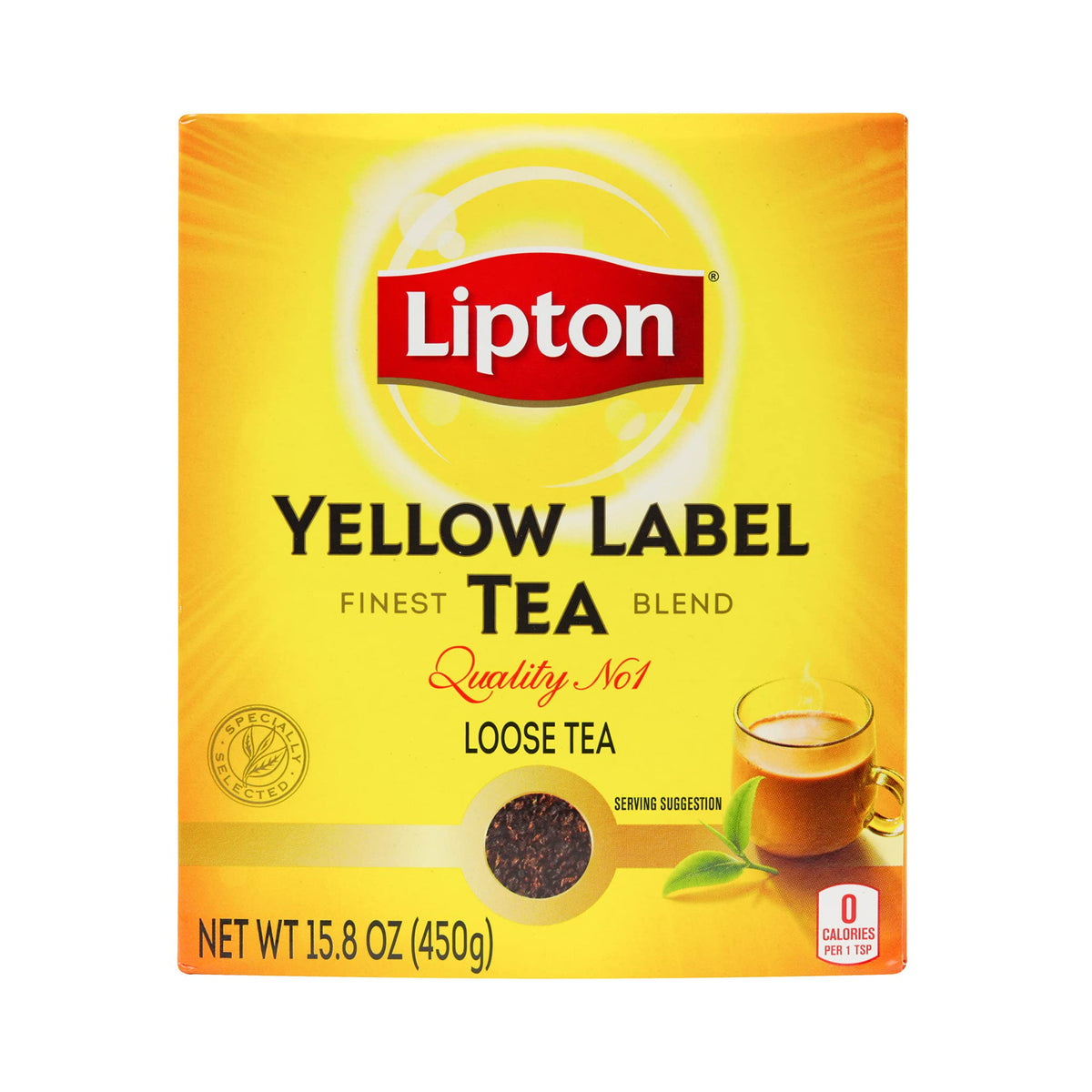 Yellow Label Finest Blend Loose Black Tea Compatible for Chai 450 Grams Pack of 1 (15.8 Ounce)