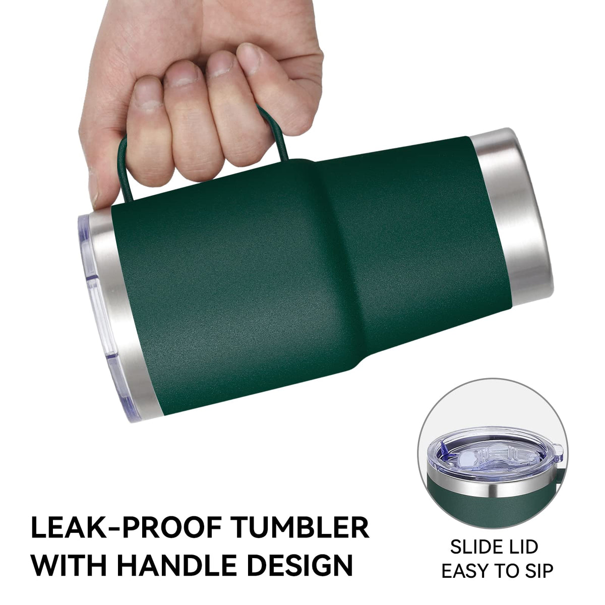 20 oz Tumbler Bulk with Handle Lid and Straw (12 Count)