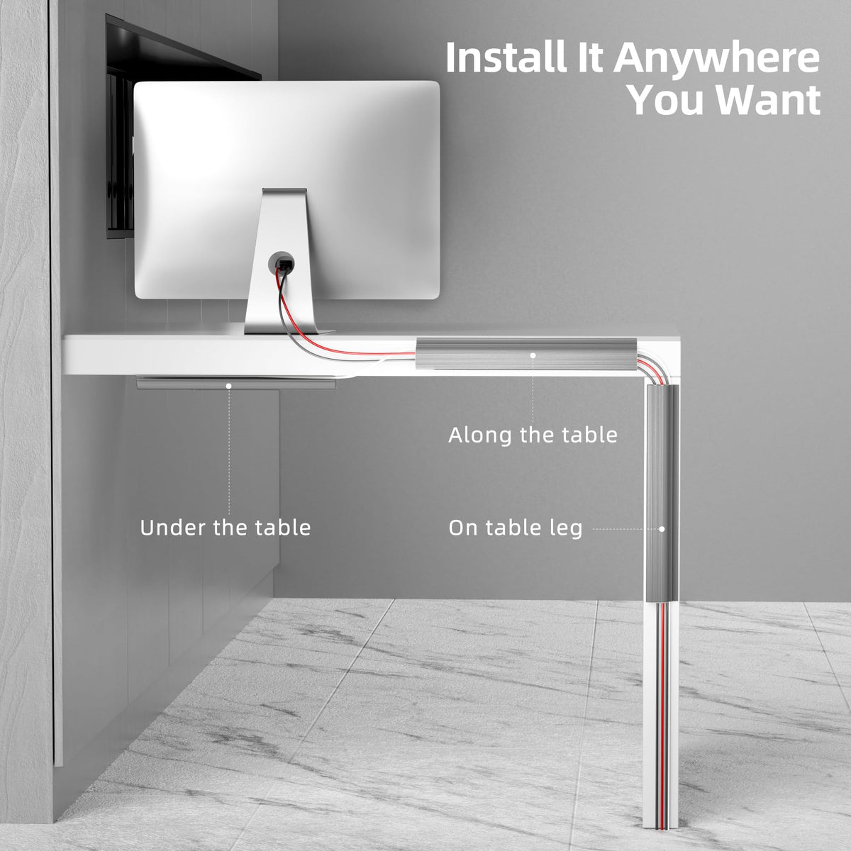 Cable Management Under Desk (6 Count)