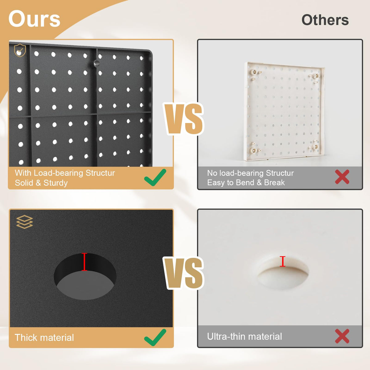 Plastic Pegboard Wall Organizer Kit (4 Count)