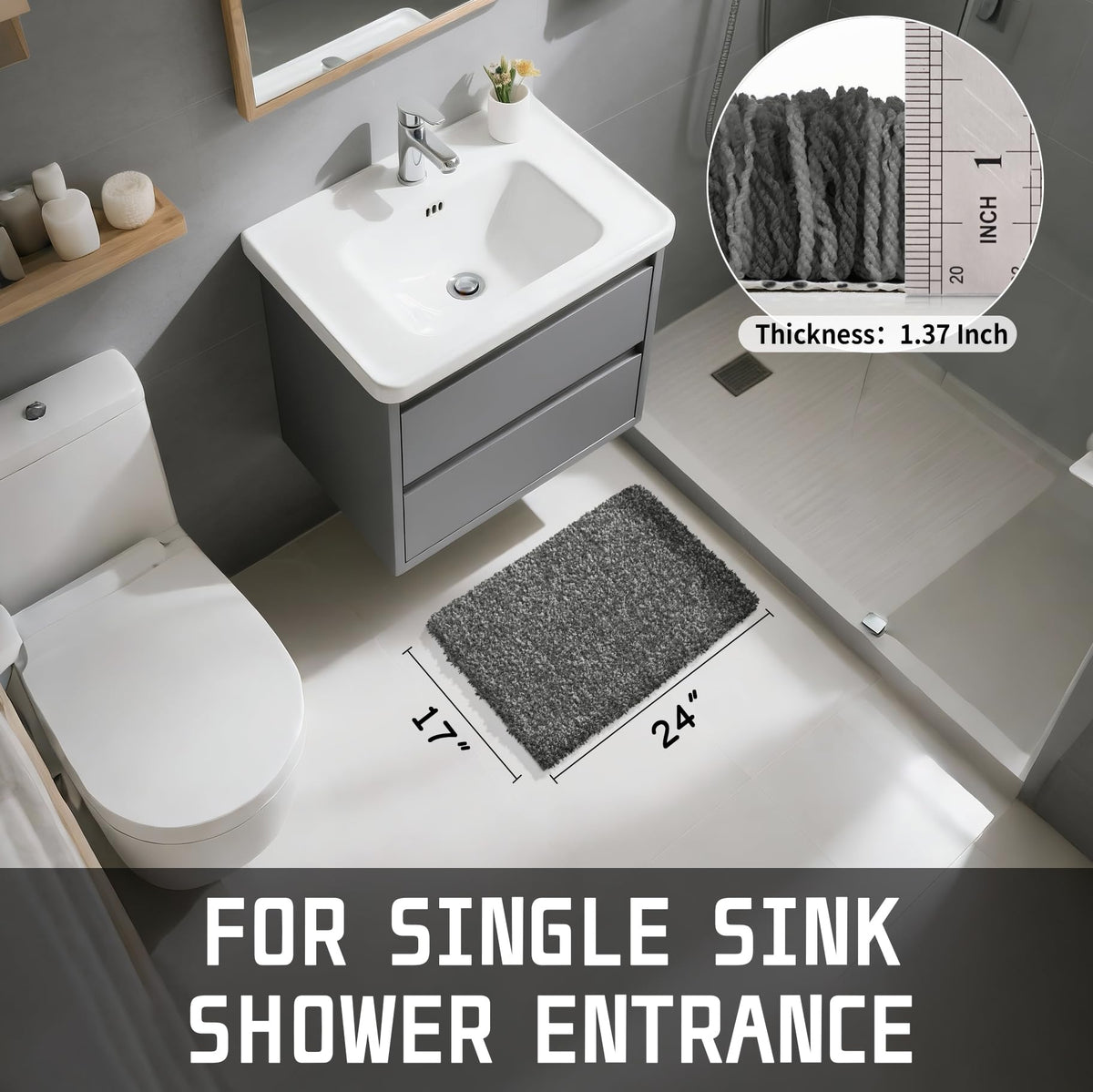 Bathroom Rugs Non Slip Washable